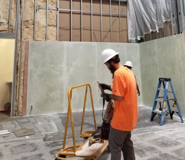 Bulletproof panels installed on new metal studs