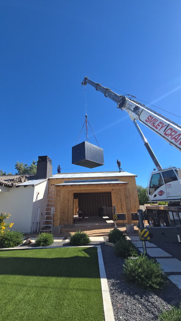 10 x 15 Walk-in Gun Vault being installed into a new construction home