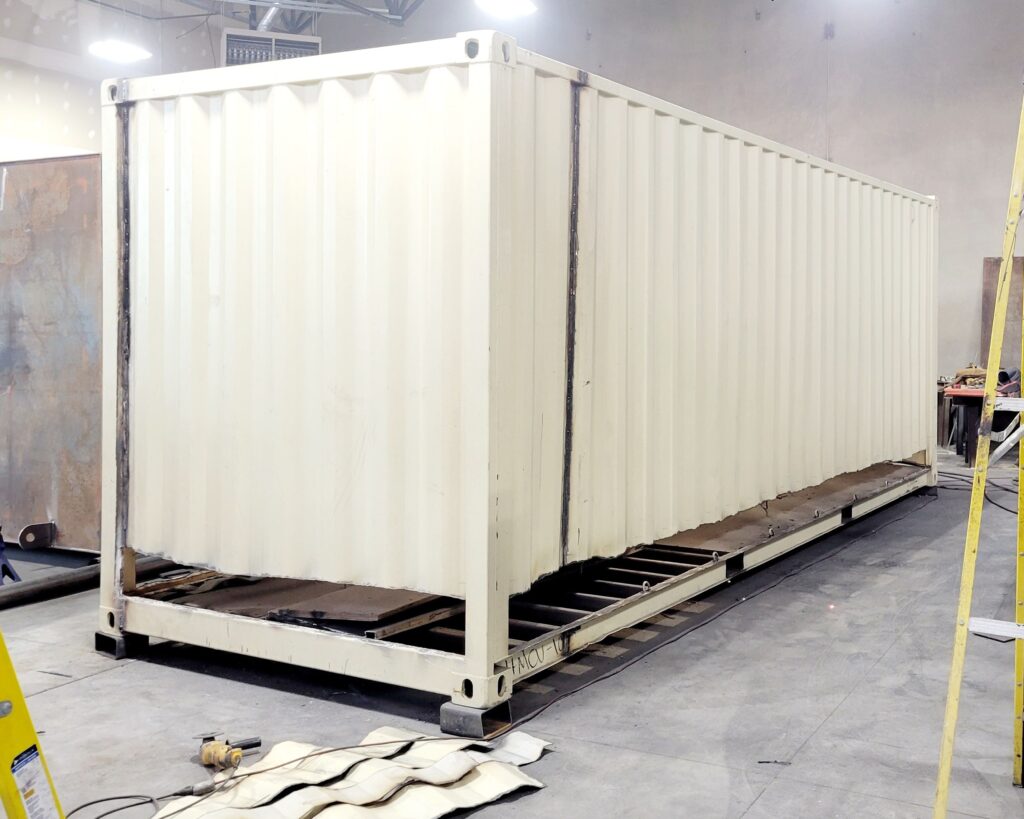 Cutting a 40 ft shipping container length, width and height